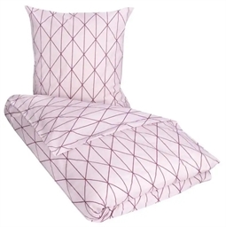Dobbelt sengetøj 200x220 cm - Graphic - Rose - 100% Bomuld