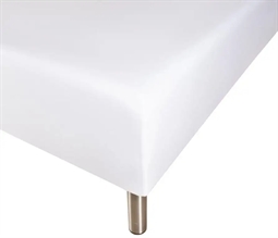 Boxlagen 160x200 cm - Hvid - 100% ekstra fin bomuldssatin - faconlagen til madras