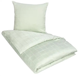 Sengetøj 240x220 cm - King Size - Check green - Dobbelt dynebetræk i 100% Bomuldssatin - By Night sengesæt