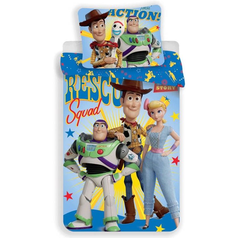 Toy Story junior sengetøj 100x140 cm - Sengesæt med Toy Story - 2 i 1 design - 100% bomuld billede