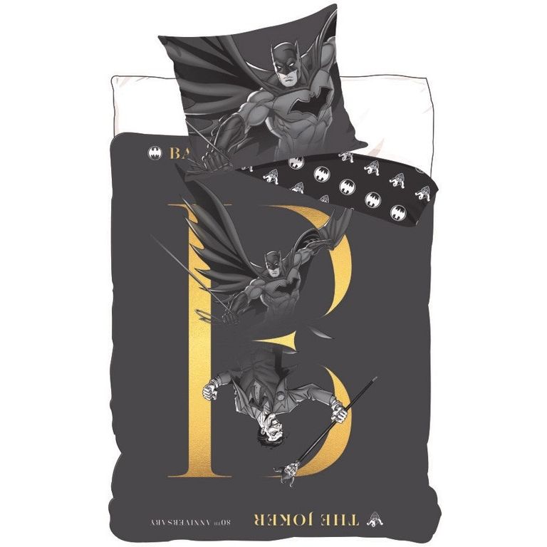 Batman sengetøj 140x200 cm - Batman og Joker sengesæt - Vendbart design - 100% bomulds sengelinned billede