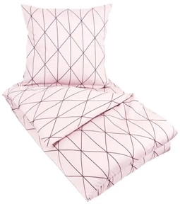 Bomuldssatin sengetøj - 140x220 cm - Harlequin rose sengesæt - By Night sengelinned