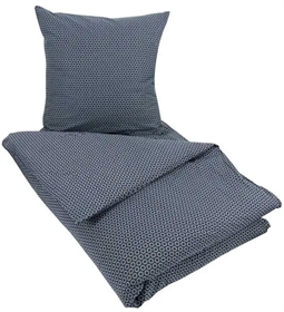 Sengetøj 240x220 cm - Circle dark blue - King size sengetøj i 100% bomuld - Borg Living dobbelt dynebetræk