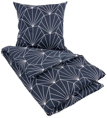 Billede af Sengetøj 240x220 cm - Blue Jewel sengesæt - Mørke blå - 100% Bomuldssatin sengetøj - King size hos Shopdyner.dk