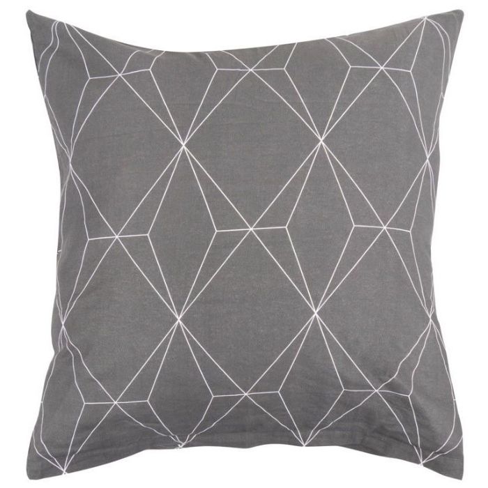  Pudebetræk 60x63 cm - Graphic grey - Hovedpudebetræk i 100% Bomuld