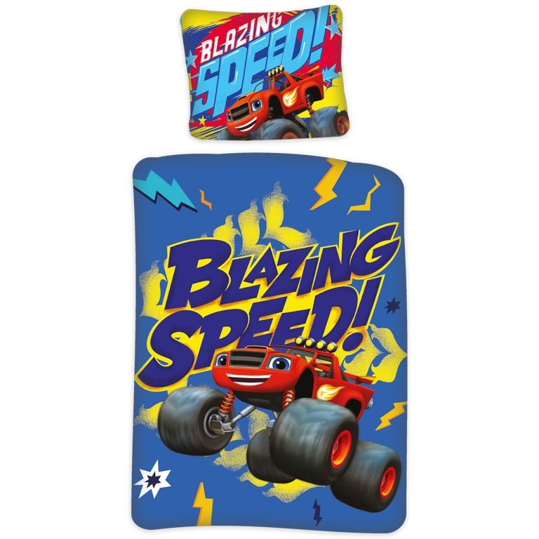 Junior Sengetøj 100x140 cm - Blaze sengesæt - 2 i 1 design - 100% bomuld billede