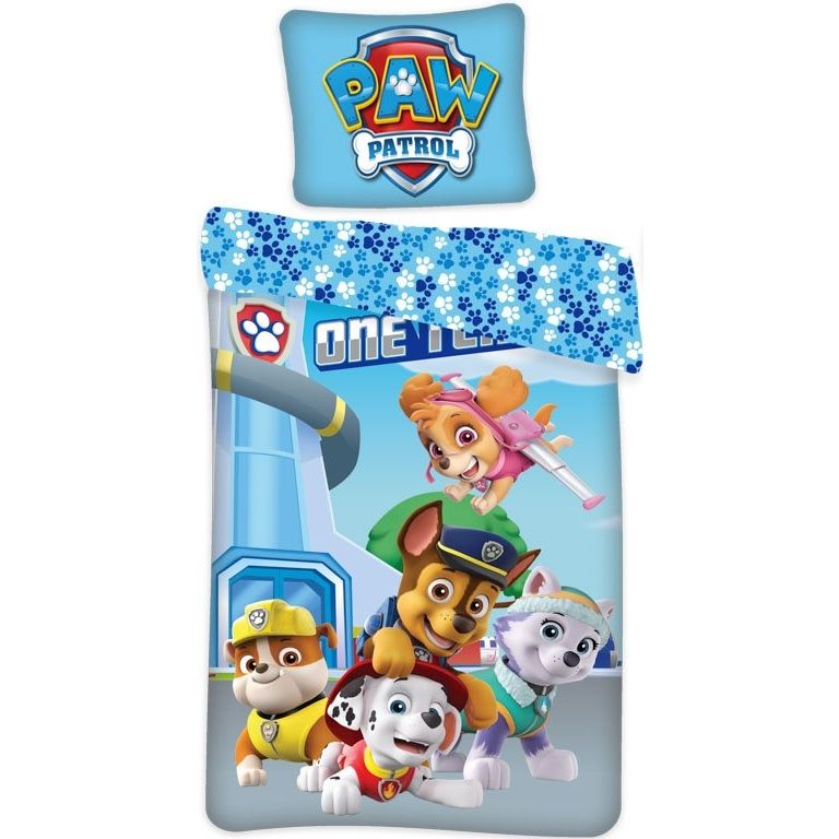 Paw Patrol sengetøj 140x200 cm - Glow in the dark sengetøj - 100% bomuld billede