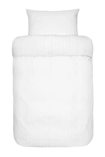Billede af Hvidt sengetøj 200x220 cm - Milano - Sengetøj dobbeltdyne - 100% dobbyvævet bomuldssatin - Høie hos Shopdyner.dk