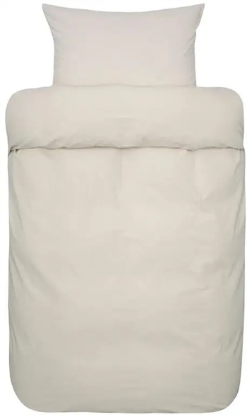 Billede af Krepp sengetøj 200x220 cm - Lyra beige - Sengetøj i 100% økologisk bomuld - Høie dobbelt dynebetræk hos Shopdyner.dk