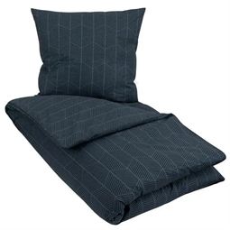 Sengetøj 240x220 cm - Geometric - Blåt sengetøj - King size sengetøj i 100% Bomuld - Borg Living 
