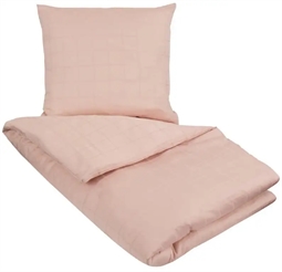 Dobbelt sengetøj 200x220 cm - Check Rose - Lyserød - Jacquardvævet - 100% bomuldssatin 