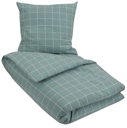 Dobbelt sengetøj 200x200 cm - Dusty Green Check - Grøn - Bæk og bølge 