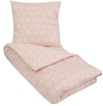 Billede af Dobbeltdyne sengetøj 200x220 cm - Leaves Rose - Sengesæt i 100% Økologisk Bomuldssatin - By Night sengelinned hos Shopdyner.dk
