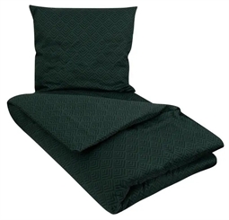 Dobbeltdyne Sengetøj 200x200 cm - Square Green - Mørke grønt sengetøj - 100% Økologisk Bomuldssatin - By Night