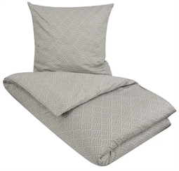 Sengetøj dobbeltdyne 200x200 cm - Square Sand - Sandfarvet sengetøj - 100% Økologisk Bomuldssatin - By Night