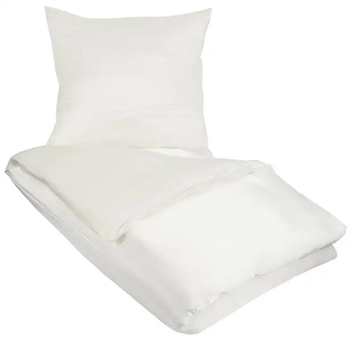 Billede af Silke sengetøj - 140x200 cm - Ensfarvet hvidt sengetøj - Sengesæt i 100% Silke - Butterfly Silk hos Shopdyner.dk