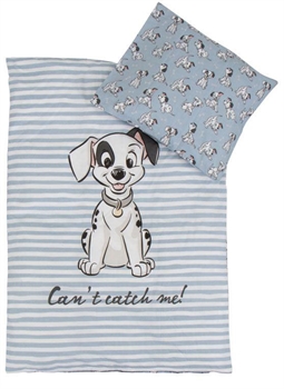Baby sengetøj 70x100 cm - 101 Dalmatinere - 2 i 1 design - 100% Bomuld