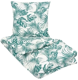 Dobbelt sengetøj 200x220 cm - Leaves Green - Grøn - 100% Bomuld