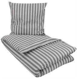 Dobbelt sengetøj  200x220 cm - Stripes Grey -  Grå - 100% Bomuld