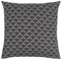 Pudebetræk 60x63 cm - Arrow grey - Sort - 100% Bomuld