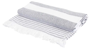 Billede af Hammam håndklæde - 50x100 cm - blå og hvid - 100% Bomuld - Hammam håndklæder fra By Borg hos Shopdyner.dk