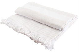 Hammam badehåndklæde - 70x140 cm - Sand - 100% Bomuld - Hammam håndklæder fra By Borg