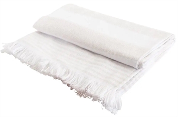 Billede af Hammam badehåndklæde - 70x140 cm - Sand - 100% Bomuld - Hammam håndklæder fra By Borg hos Shopdyner.dk