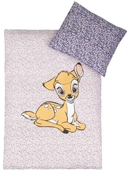 Baby sengetøj 70x100 cm - Bambi liggende - 2 i 1 design- 100% Bomuld
