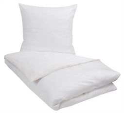 Dobbeltdyne sengetøj 200x200 cm - Check white - Hvidt sengetøj - 100% Bomuldssatin - By Night sengetøj til dobbeltdyner