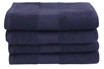 Billede af Badehåndklæde - 70x140 cm - Mørkeblå - 100% Bomuld - Frottehåndklæde fra By Borg