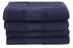 Badelagen - 100x150 cm - Mørkeblå - 100% Bomuld - Stort håndklæde fra By Borg