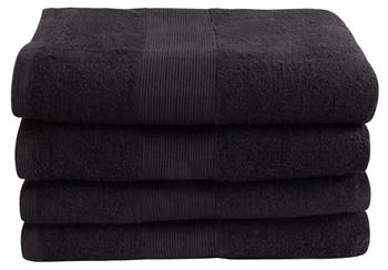 Billede af Badehåndklæde - 70x140 cm - Sort - 100% Bomuld - Frottehåndklæde fra By Borg hos Shopdyner.dk