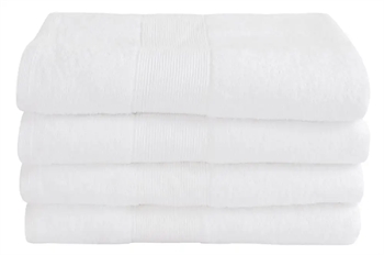 Billede af Badehåndklæde - 70x140 cm - Hvid - 100% Bomuld - Frottehåndklæde fra By Borg