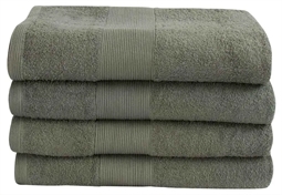 Badehåndklæde - 70x140 cm - Støvet grøn  - 100% Bomuld - Frottehåndklæde fra By Borg