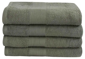 Billede af Badehåndklæde - 70x140 cm - Støvet grøn - 100% Bomuld - Frottehåndklæde fra By Borg