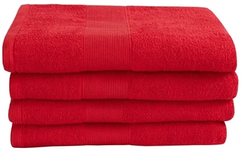 Billede af Badehåndklæde - 70x140 cm - Rød - 100% Bomuld - Frottehåndklæde fra By Borg