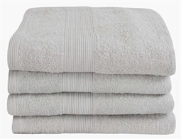 Håndklæde - 50x100 cm - Lysegrå - 100% Bomuld - Frotte håndklæde fra By Borg