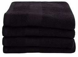 Håndklæde - 50x100 cm - Sort - 100% Bomuld - Frotte håndklæde fra By Borg
