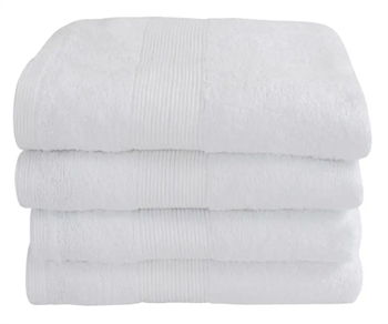 Billede af Håndklæde - 50x100 cm - Hvid - 100% Bomuld - Frotte håndklæde fra By Borg