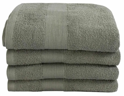 Gæstehåndklæde - 40x60 cm - Støvet grøn - 100% Bomuld - Frottehåndklæde fra By Borg