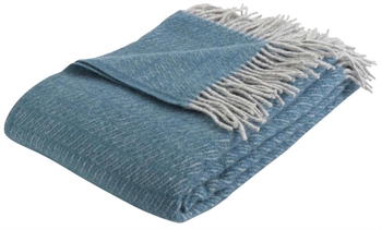 Uldplaid - 100% Ny norsk uld - Saga petrol - 130x200 cm - Arctic