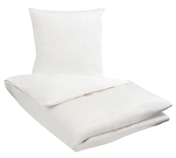 Bambus sengetøj 200x220 cm - Hvid - Satinvævning - Dobbelt sengetøj - 100% Bambus - Nature By Borg
