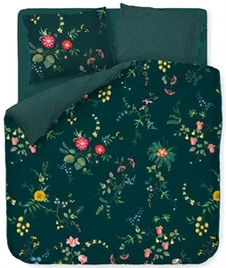 Dobbelt sengetøj 200x200 cm - Fleur Grandeur - Blue - 2 i 1 design - 100% bomuld - Pip Studio