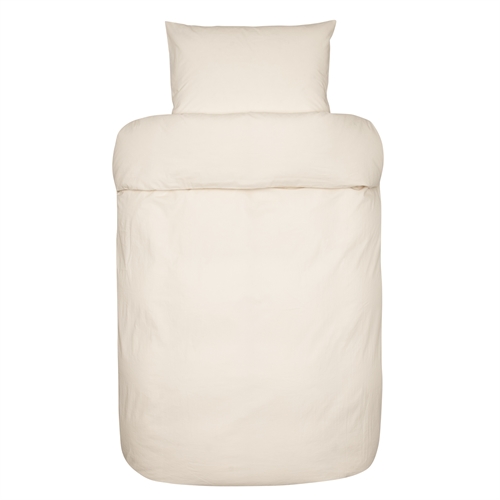 Vævet krepp sengetøj 140x220 cm - Beige sengesæt i 100% blød bomuld - Bæk og bølge sengelinned - Ara - Høie Of Scandinavia 