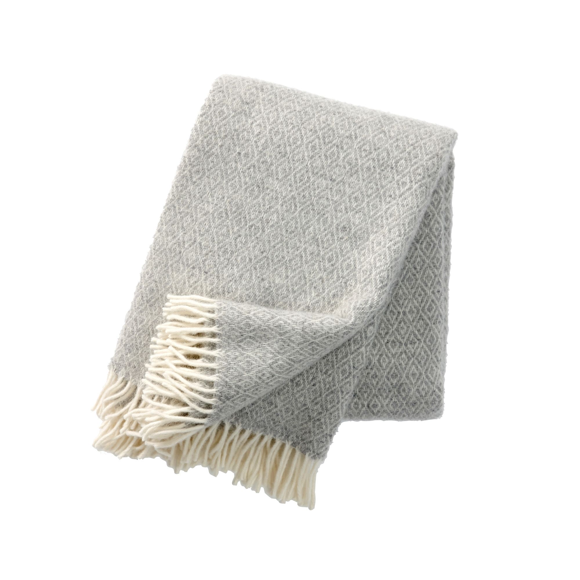 Uldplaid - 130x200 cm - 100% Lammeuld - Stella Light Grey