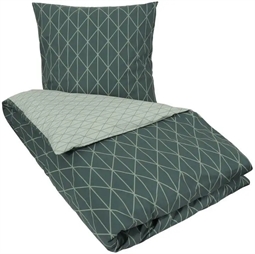 Sengetøj 240x220 - Kingsize sengetøj - Harlequin green - 2 i 1 design - Sengelinned i 100% Bomuld