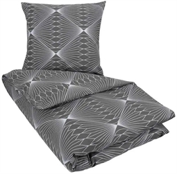Sengetøj dobbeltdyne 200x200 cm - Diamond grey - Gråt sengetøj - Sengesæt i 100% Bomuld - Borg Living