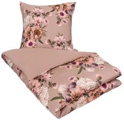 Blomstret sengetøj - 150x210 cm - Lavender flower - Vendbar dynebetræk - 100% Bomuldssatin - Excellent By Borg sengesæt