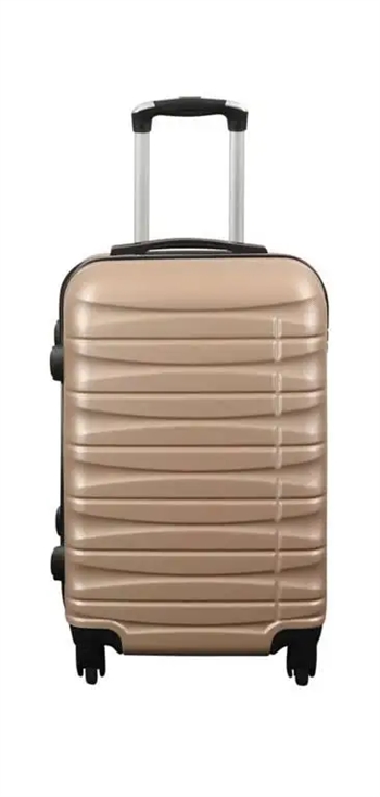 Billede af Kabine kuffert - Hardcase - Guld håndbagage kuffert med 4 hjul på tilbud