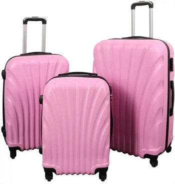 Billede af Kuffertsæt - 3 Stk. - Praktisk hardcase kuffertsæt - Musling lyserød hos Shopdyner.dk